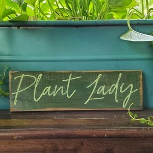 Plant Lady wooden rustic sign